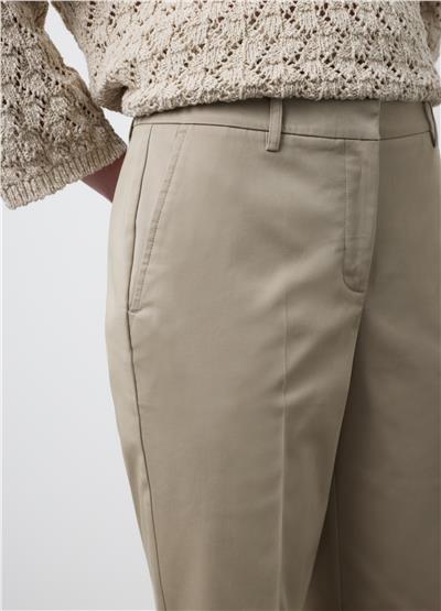 Bej Esnek Pamuklu Pantolon