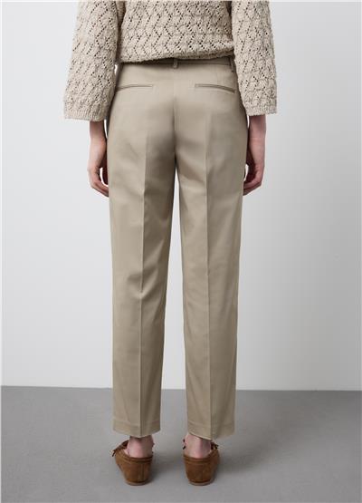 Bej Esnek Pamuklu Pantolon