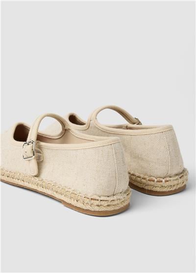 Bej Espadril Tarzı Bantlı Ayakkabı