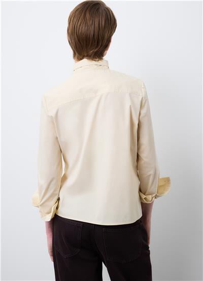 Bej Pamuk Yakalı Regular Fit Gömlek