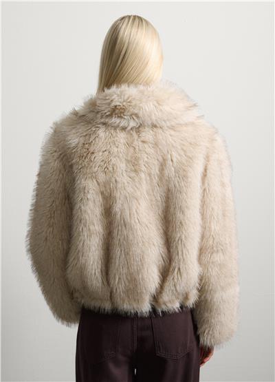 Bej Suni Kürk Ceket