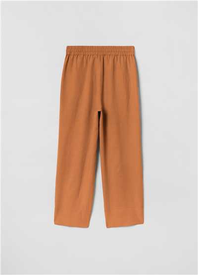 Beli Bağcıklı Bol Paça Tarçın Pantolon