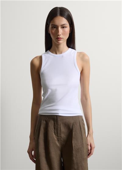 Beyaz Esnek Pamuklu Regular Kalıp Üst