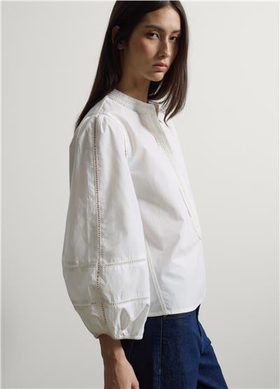 Beyaz Saf Keten Regular Kalıp Gömlek