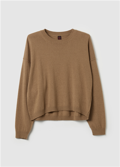 Bisiklet Yaka Oversize Kahverengi Kazak