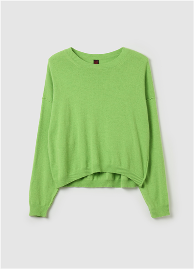 Bisiklet Yaka Oversize Yeşil Kazak