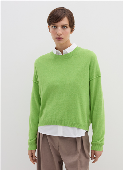 Bisiklet Yaka Oversize Yeşil Kazak