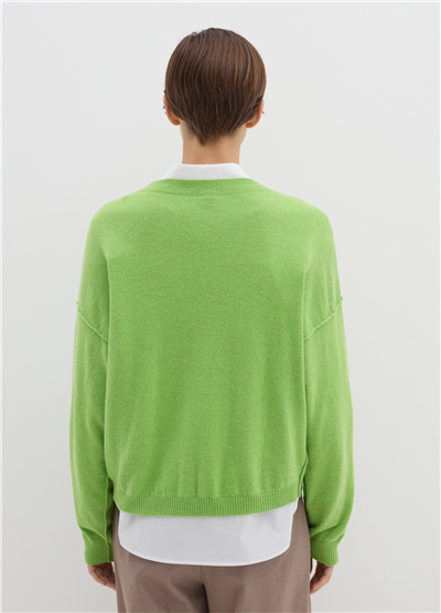 Bisiklet Yaka Oversize Yeşil Kazak