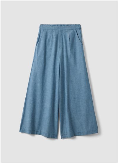 Bol Paça Açık Mavi Pamuk Denim Pantolon