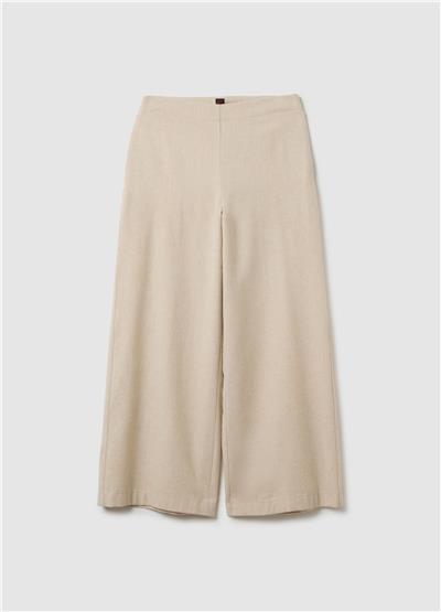 Bej Bol Paça Yün Karışımı Pantolon