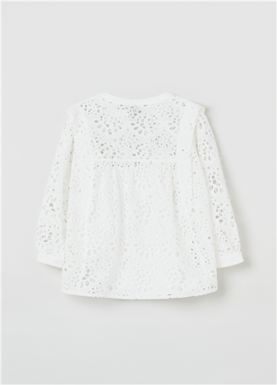 Broderie Anglaise Beyaz Bluz