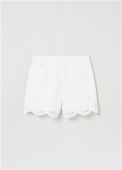 Broderie Anglaise Beyaz Şort