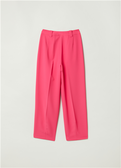 Canlı Renkli Pembe Dökümlü Pantolon