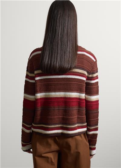 Çok Renkli Regular Kalıp Çizgili Pamuklu Hırka