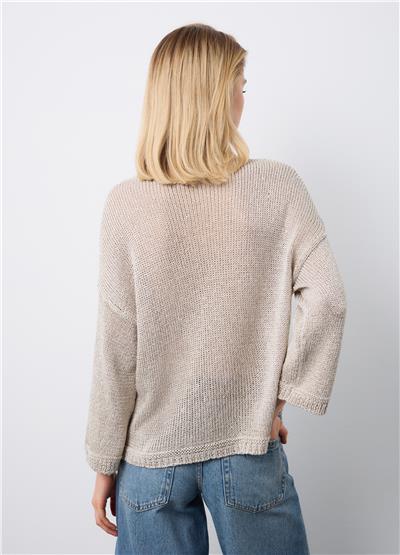 Bej Keten Karışımlı Kazak