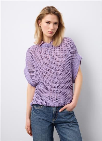 Mor Pamuk Ve Keten Karışımlı Kazak