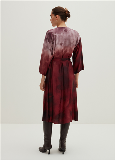 Degrade Desenli Kimono Elbise