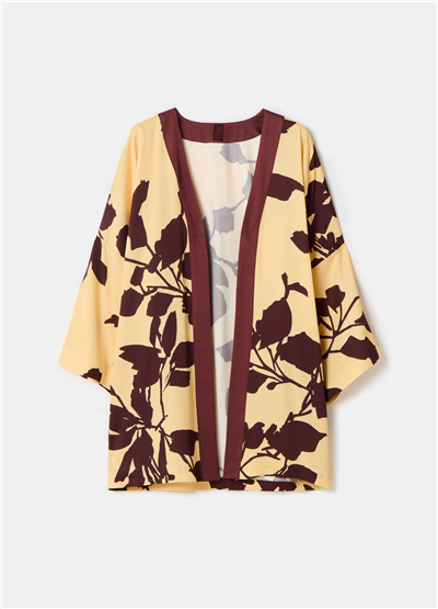 Desenli Viskoz Kimono