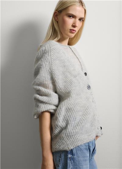 Düğmeli Gri Hırka