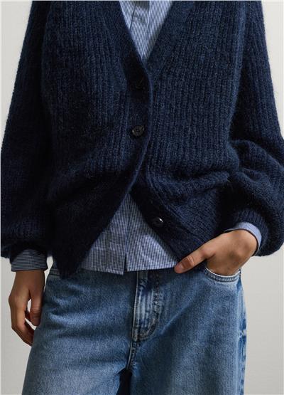 Düğmeli Lacivert Hırka