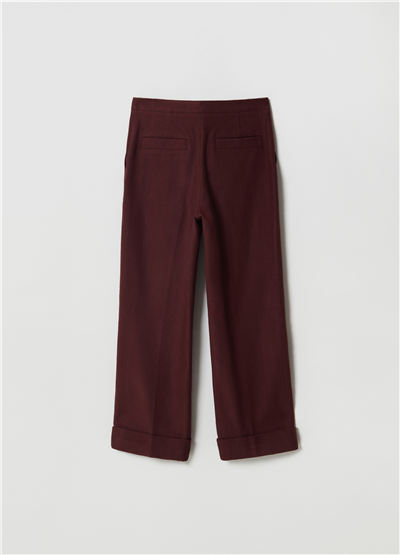 Düz Kesim Bordo Chino Pantolon