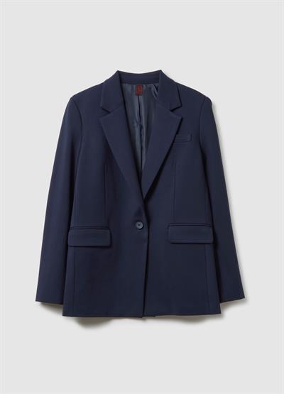 Düz Kesim Esnek Kumaş Blazer Ceket