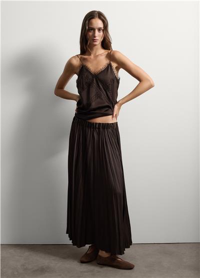 Düz Kesim Pileli Etek