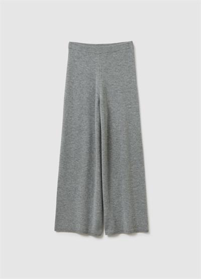 Regular Kalıp Saf Yün Gri Pantolon