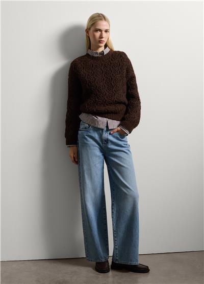 Çikolata Kahve Regular Kalıp Yün Kazak