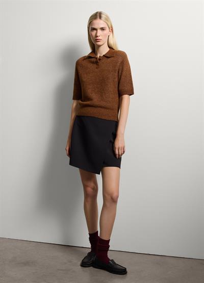 Kahverengi Düz Kesim Yün Kazak