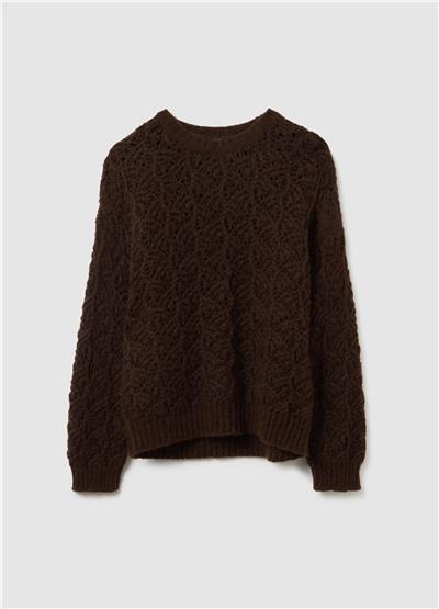 Çikolata Kahve Regular Kalıp Yün Kazak