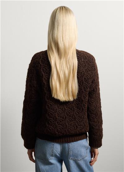 Çikolata Kahve Regular Kalıp Yün Kazak