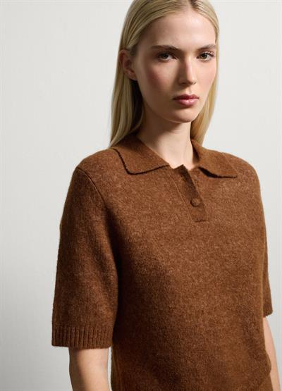 Kahverengi Düz Kesim Yün Kazak