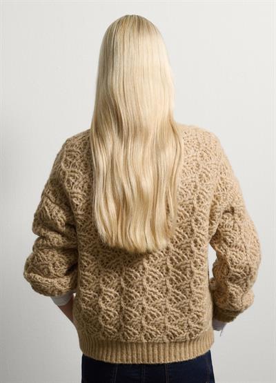 Bej Regular Kalıp Yün Kazak