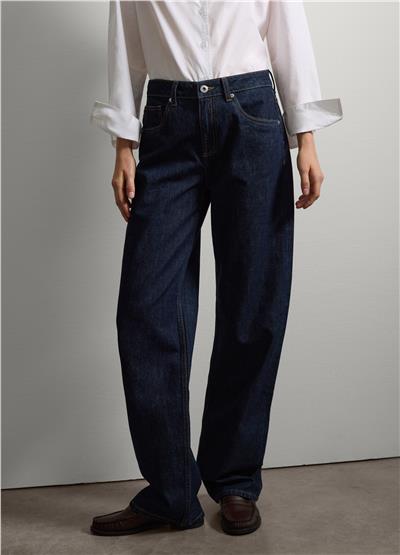 Düz Mavi Pamuklu Kot Pantolon