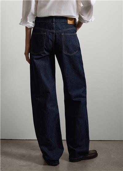 Düz Mavi Pamuklu Kot Pantolon