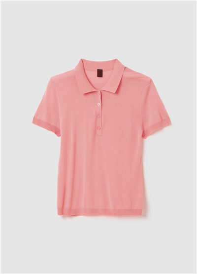 Düz Polo Pembe Tişört