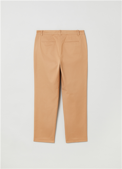 Esnek Fitilli Bej Chino Pantolon