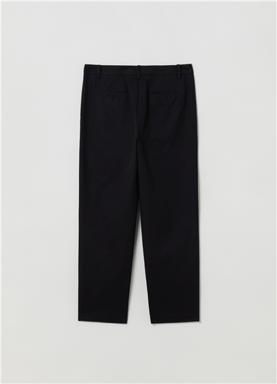 Esnek Fitilli Siyah Chino Pantolon