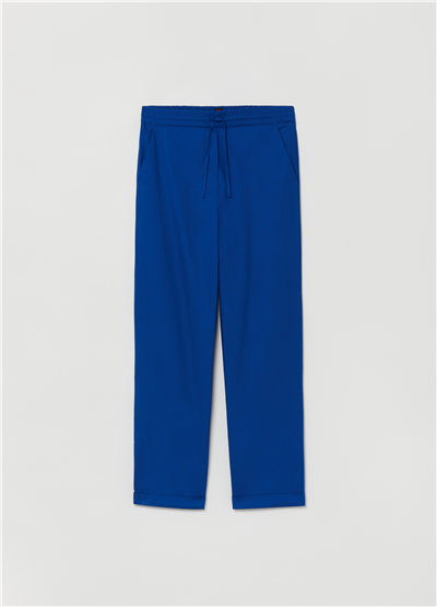Esnek Pamuklu Mavi Jogger Pantolon