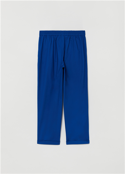 Esnek Pamuklu Mavi Jogger Pantolon