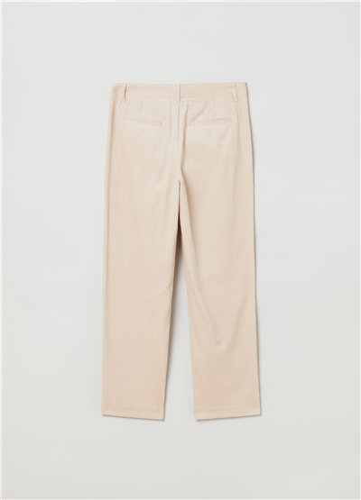 Fitilli Kadife Bej Chino Pantolon