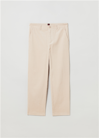 Fitilli Kadife Bej Chino Pantolon