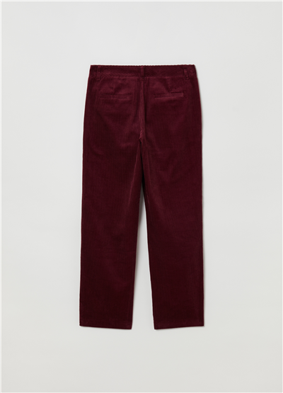 Fitilli Kadife Bordo Chino Pantolon