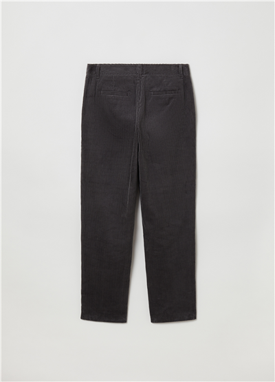 Fitilli Kadife Gri Chino Pantolon