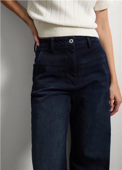 Bol Paça Koyu Mavi Kot Pantolon