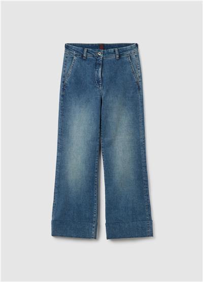 Açık Mavi Bol Paça Kot Pantolon