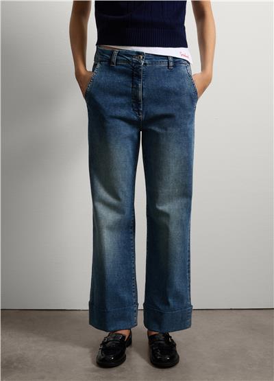 Açık Mavi Bol Paça Kot Pantolon