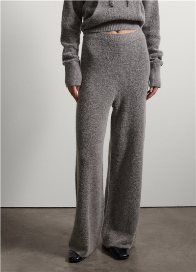Gri Regular Fit Esnek Yün Ve Alpaka Pantolon