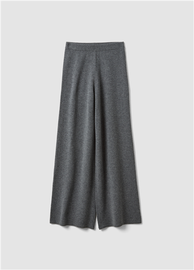 Gri Regular Fit Saf Yün Pantolon